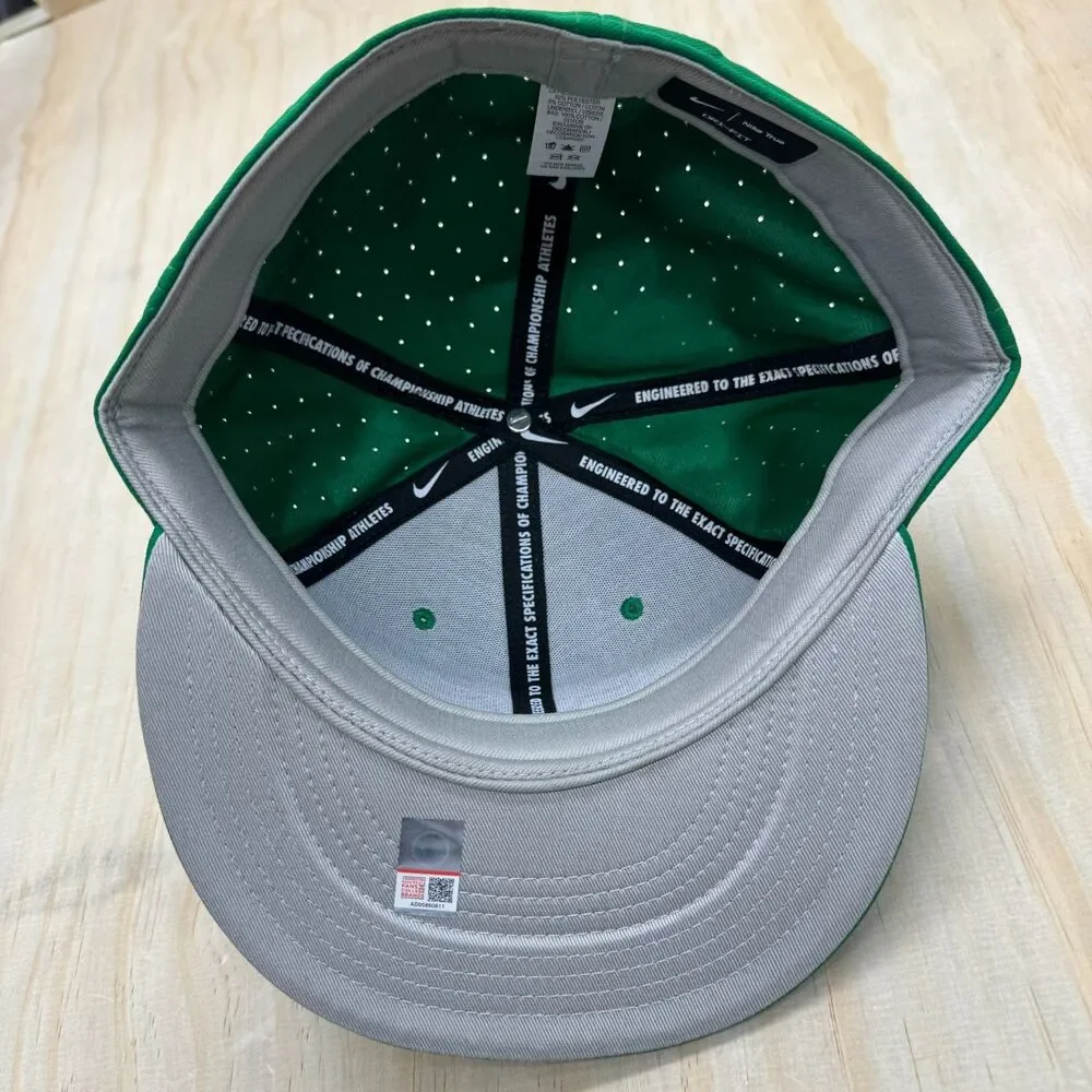 NEW Ole Miss Rebels Nike Aero True Baseball Performance Fitted Hat Green 7 1/2